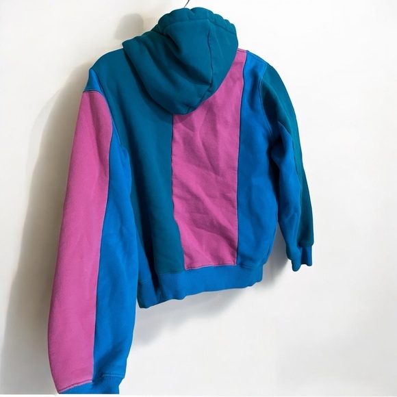 Teddy Fresh Retro Vintage Style Colorblock Heavyweight Hoodie Size Medium - Picture 3 of 4